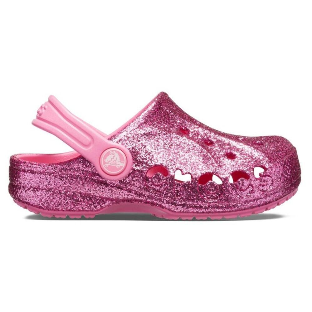 Crocs Kids' Baya Glitter Slip-On Clogs - Pink 6